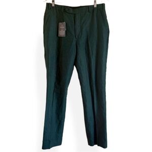 NWT BESPOKE STUDIO SUITS Men’s Linen Dark Green Trousers 32x31 Regular